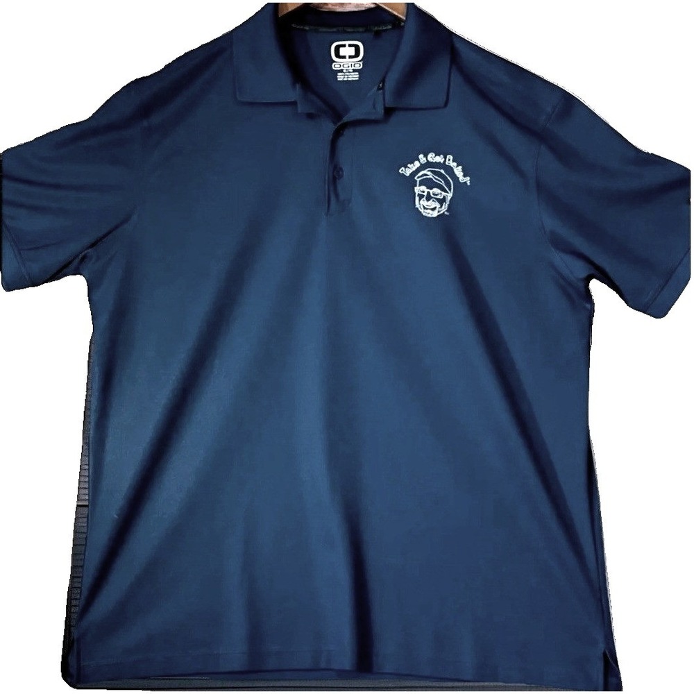 OGIO‎ Mens XL Blue Take & Get Baked Performance Polo Shirt Short Sleeve Pique